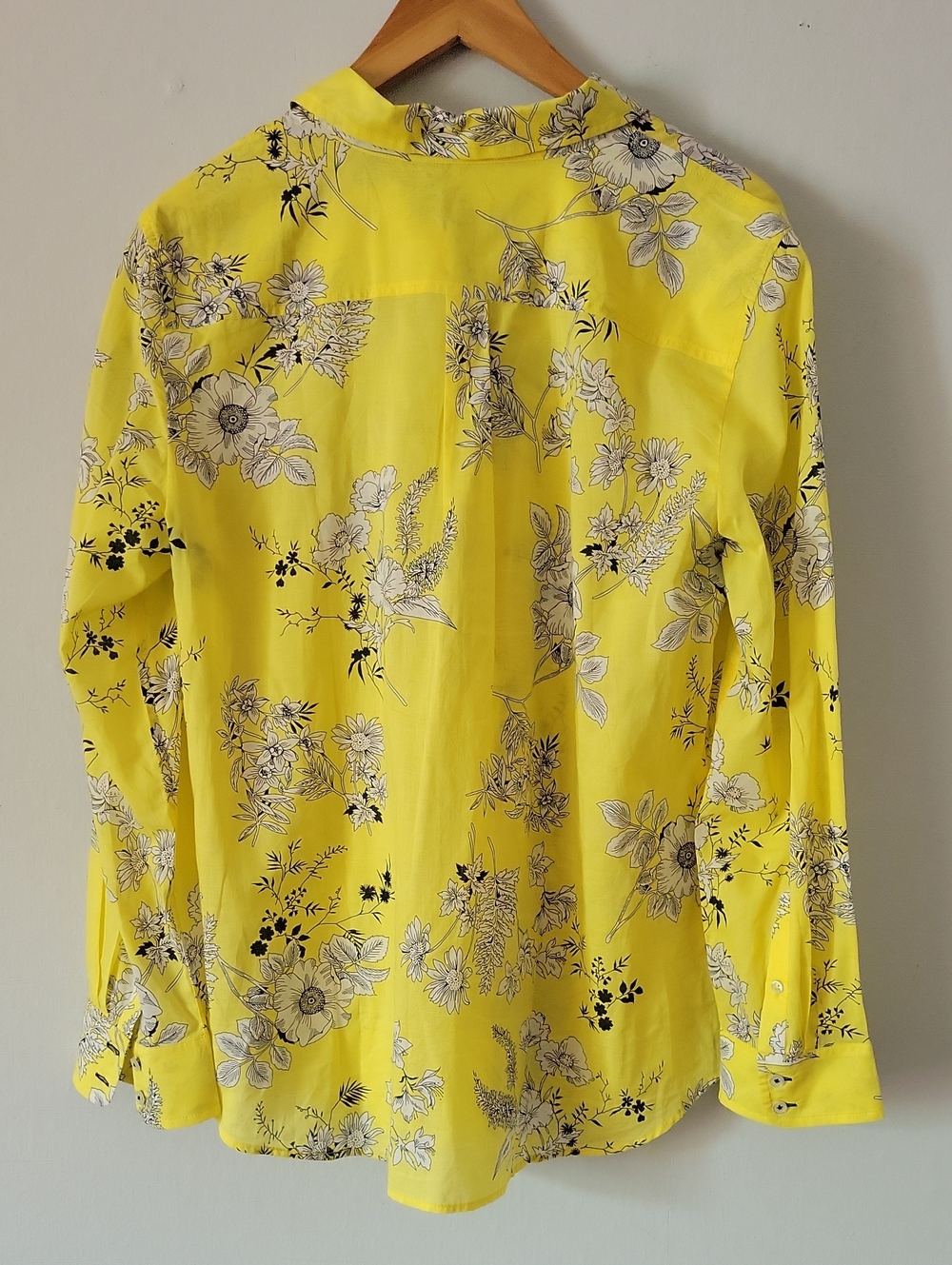 Talbots Yellow Floral Button-Up Blouse - Picture 5 of 5